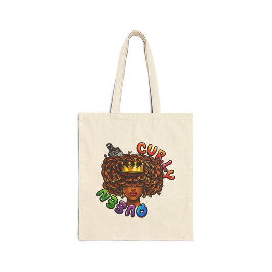 Curly Girl Canvas Tote Bag