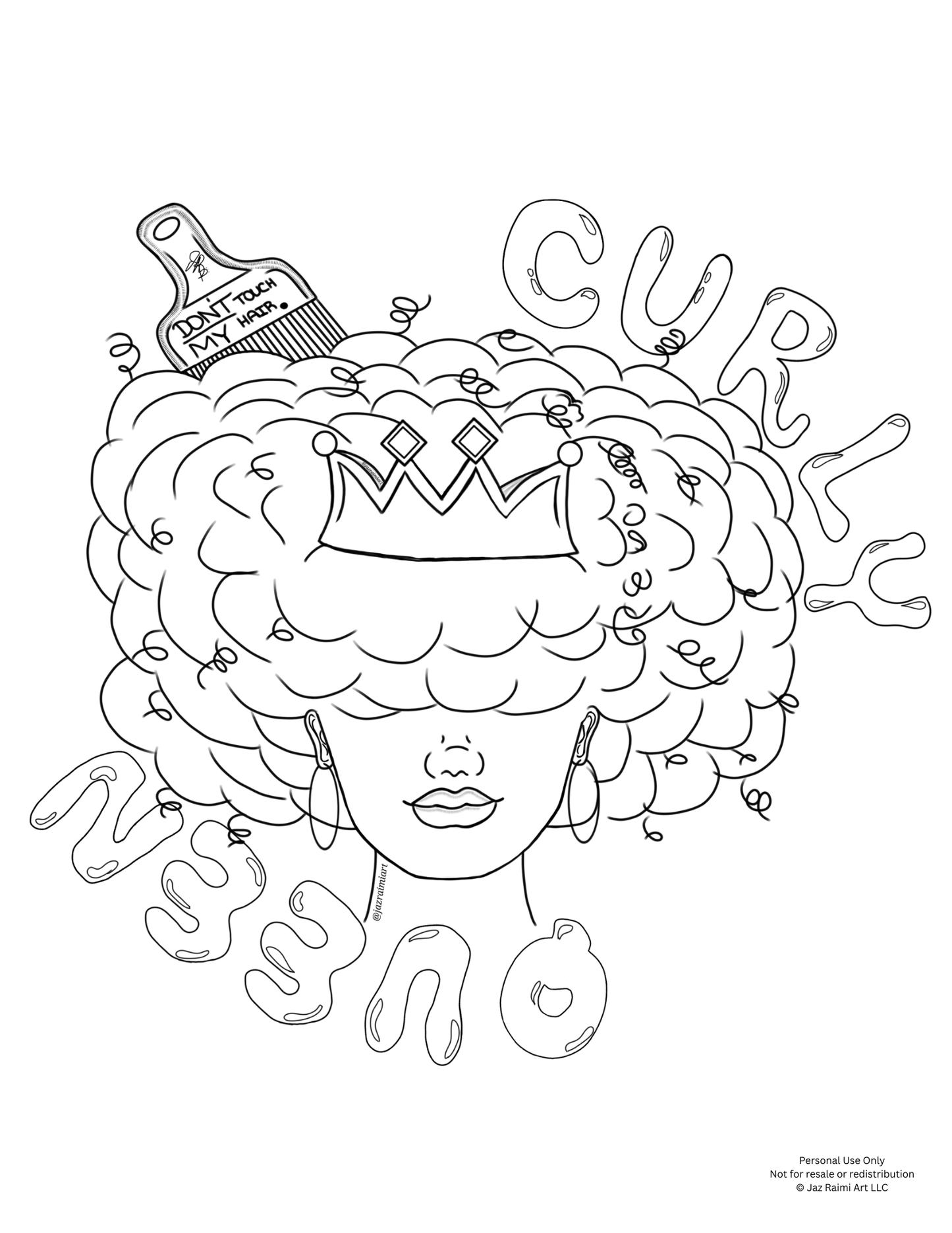 Curly Girl Coloring Page