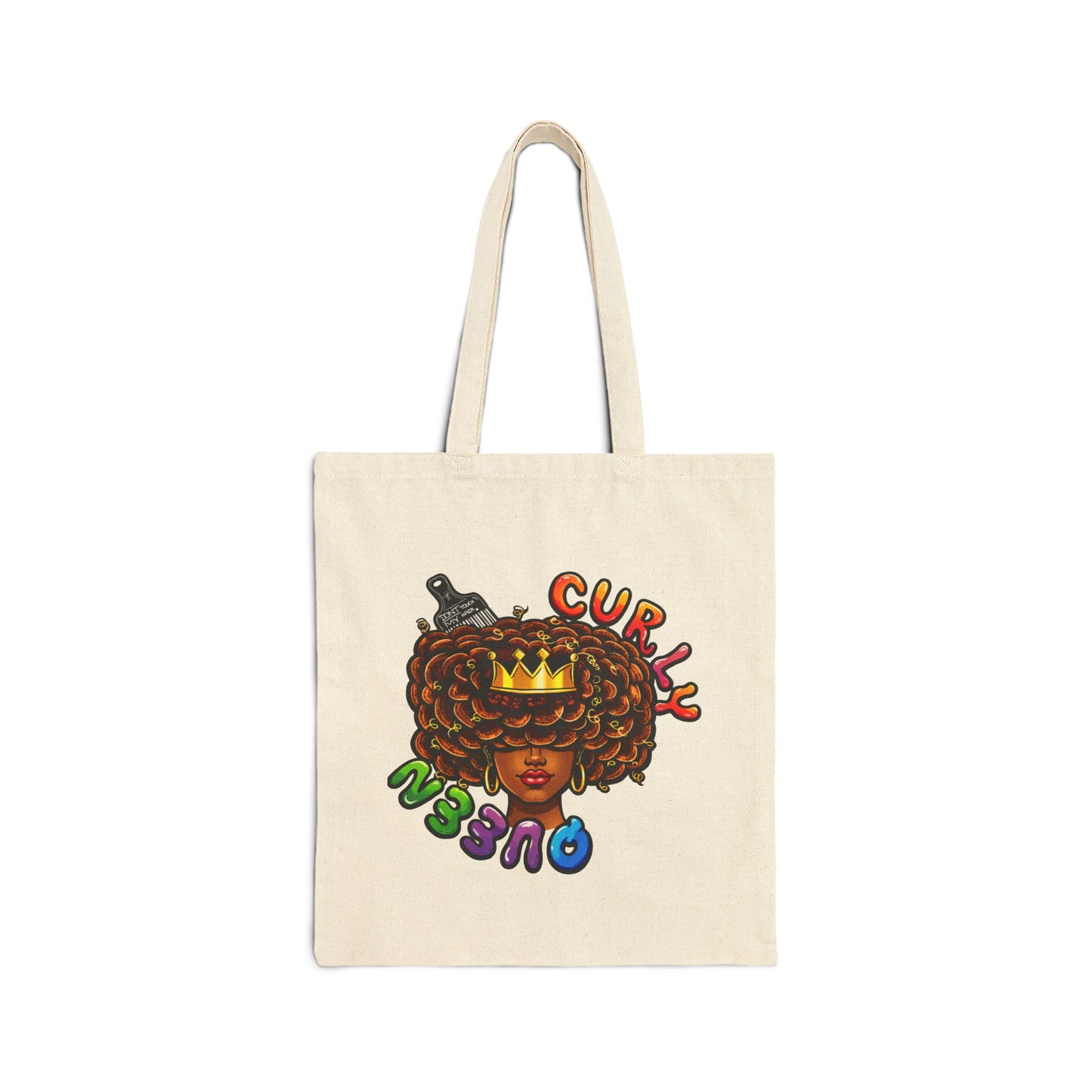 Curly Girl Canvas Tote Bag