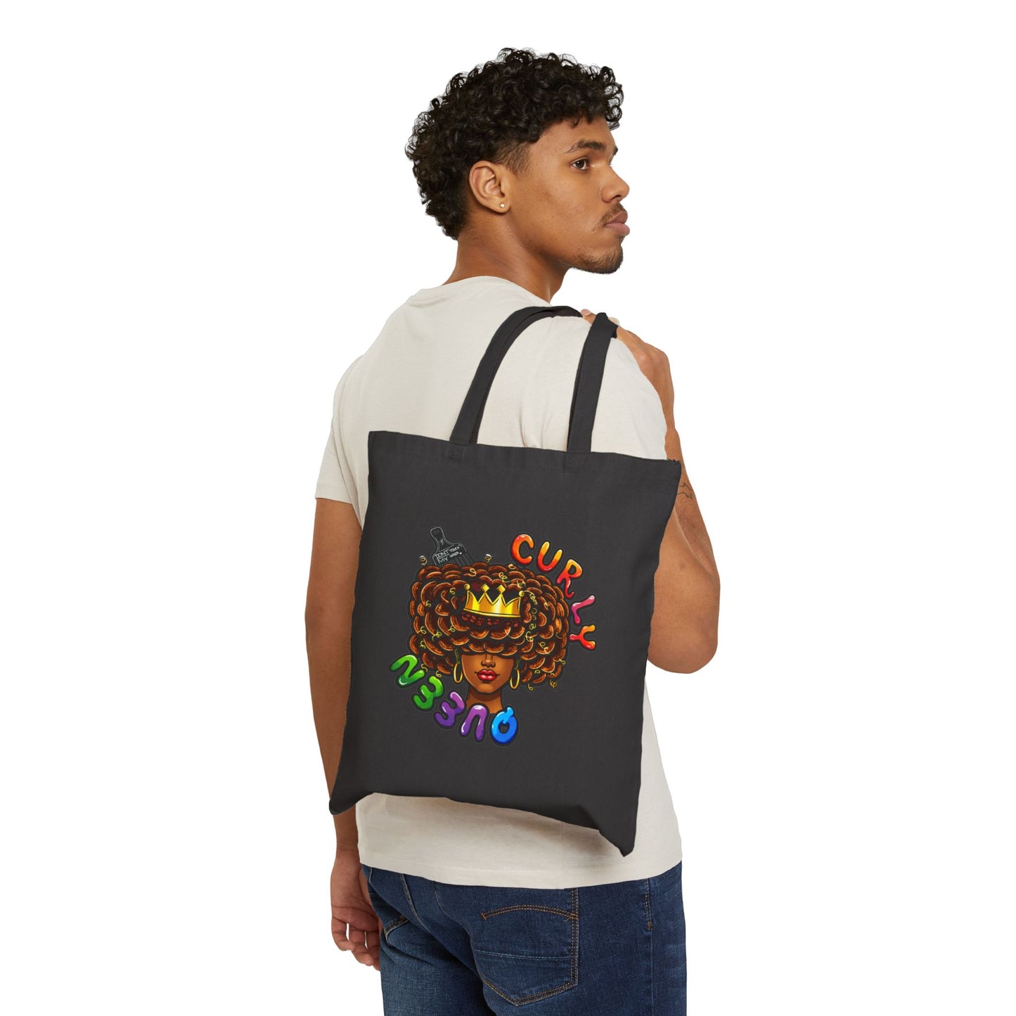 Curly Girl Canvas Tote Bag