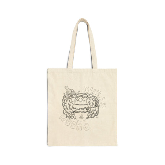 Curly Girl Canvas Tote Bag